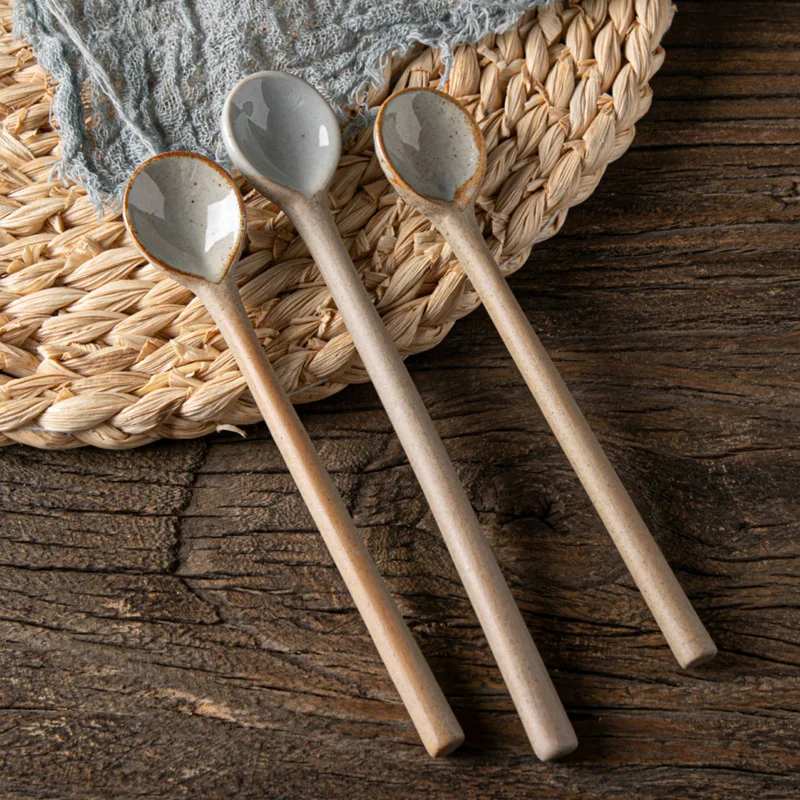 Vintage Collectible Spoons - Винтажная японская керамическая маленькая ложка, кофейная
