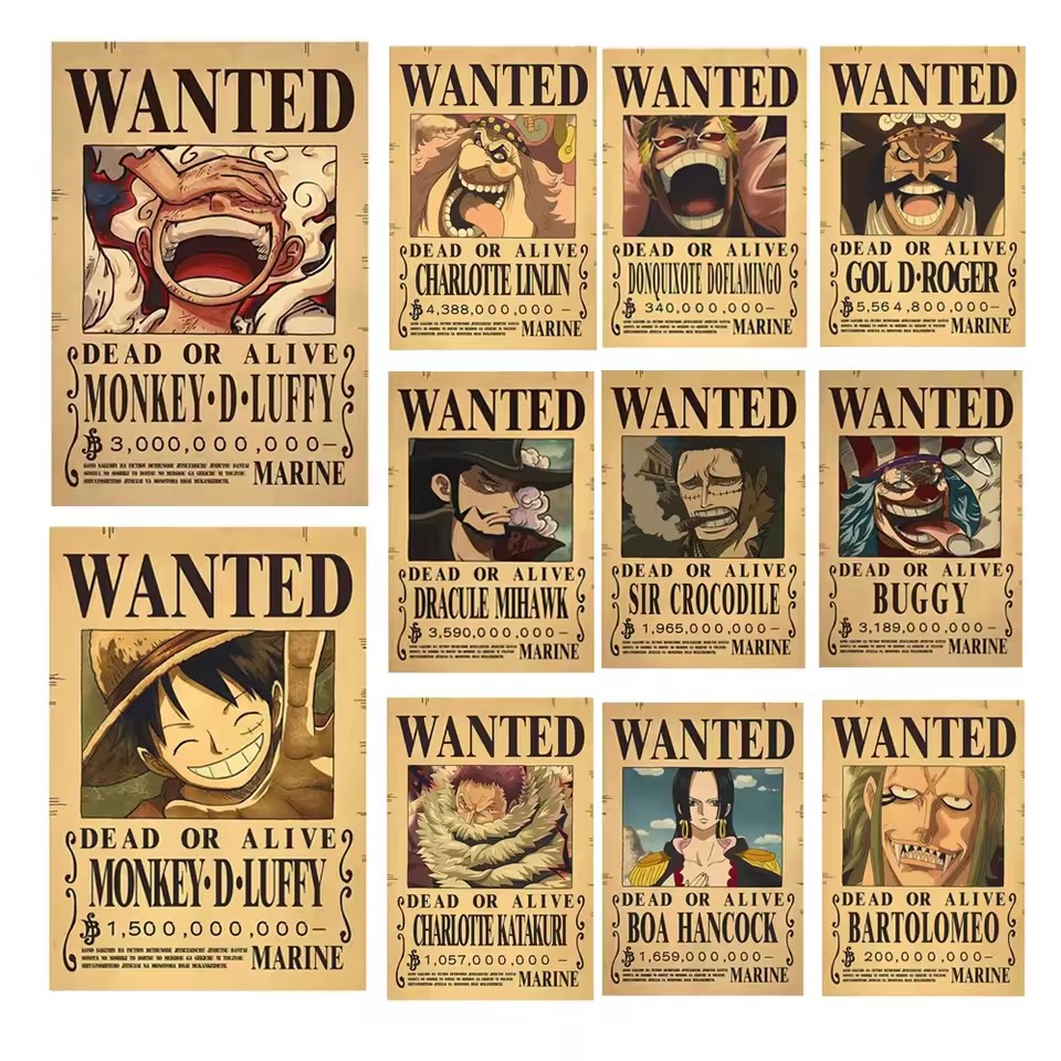 Vintage Collectible Dolls - Аниме-постеры «One Piece»: плакаты с розыскными